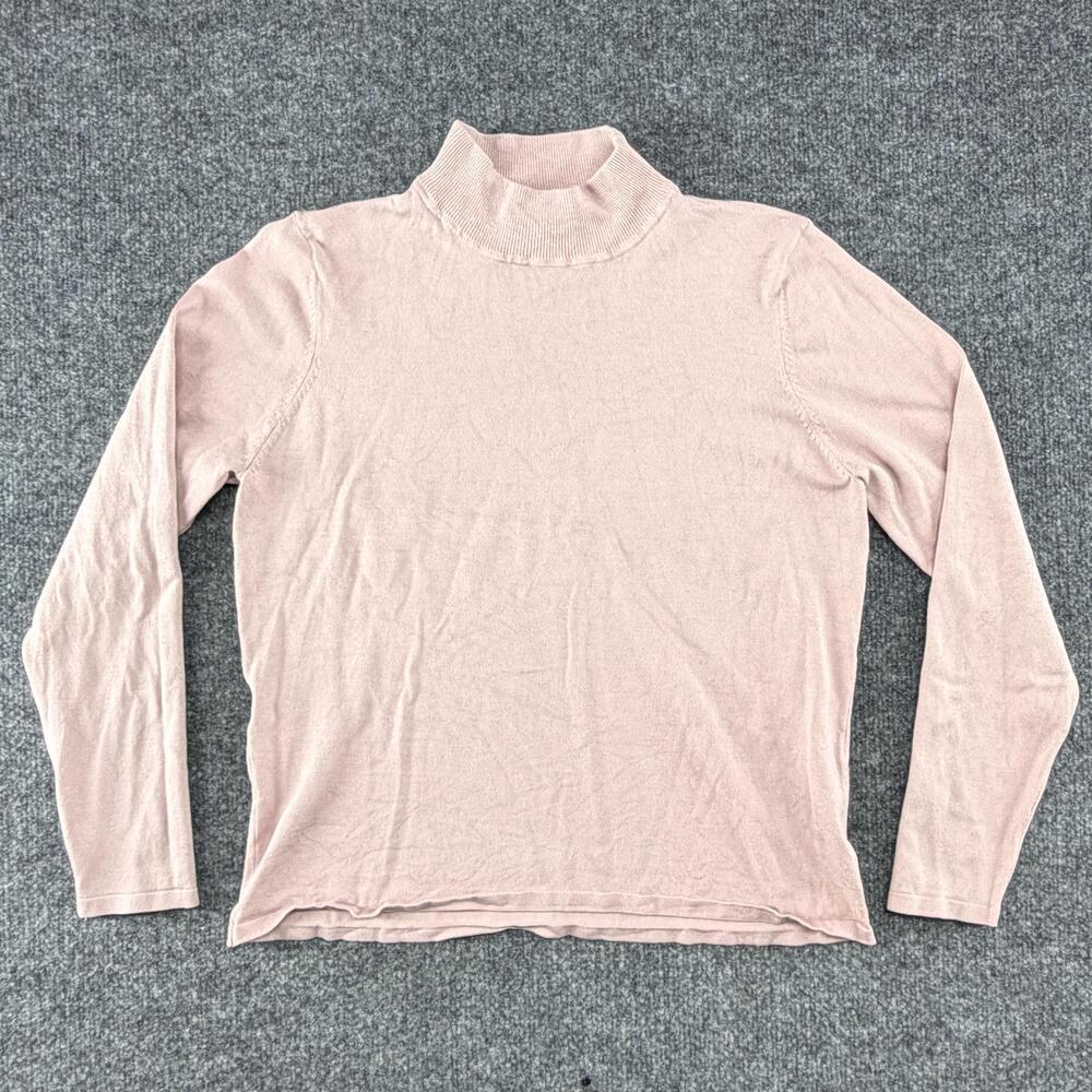 Pendleton Sweater Womens Medium Pink Silk Blend Mock Neck Pullover Knit Top